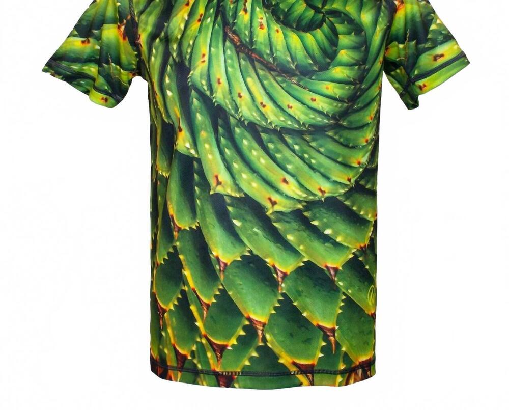 NEW INKNBURN men's spiral aloe tech shirt in green